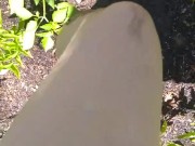 Cute Slutty Dirty Gardening CamGirl Plays Outside in Garden Cleans up Sprays Shorts Garden Hose 2/16