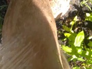 Cute Slutty Dirty Gardening CamGirl Plays Outside in Garden Cleans up Sprays Shorts Garden Hose 6/16