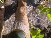 Cute Slutty Dirty Gardening CamGirl Plays Outside in Garden Cleans up Sprays Shorts Garden Hose 7/16