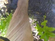 Cute Slutty Dirty Gardening CamGirl Plays Outside in Garden Cleans up Sprays Shorts Garden Hose 9/16