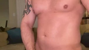Flexing and jerking off