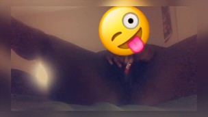 Ebony caught playing with herself 