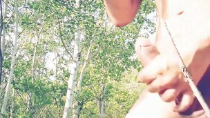 Hung cock outdoor wanking bouncing low hangers 
