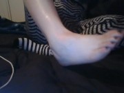 Bare Pretty, Stinky Freet Get Spa Day Massage With Scented Lotion, in And Out of Thigh Socks 15/16