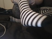 Bare Pretty, Stinky Freet Get Spa Day Massage With Scented Lotion, in And Out of Thigh Socks 2/16