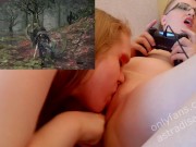 Gamer lesbian orgasms while playing Dark Souls 3, has her pussy fingered and licked by girlfriend 10/16