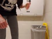 Made A Huge Mess With My Golden Piss In the Public Restroom 14/16