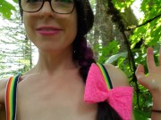 Little Cutie Uses A Dildo In The Woods 1/16