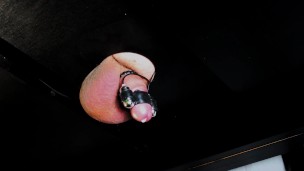 "Milking table" solo hands free cock head vibrator ~ quickly makes him squirt streams of cum