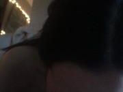 19 yo slut gaggging and drooling all over Daddy's cock and swallowing a huge throatpie 1/16