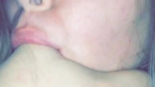 Big white girl sucks her thumb 