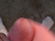 Cumming after stressful work day