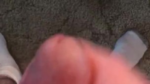 Cumming after stressful work day