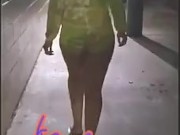 Ass jiggling while walking in public with no panties on 11/16