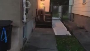 Naked public fun while neighbors party 