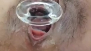 Horny Pussy Tunnel Opening After 12 Hours Plug Training , unable closure cunt hole