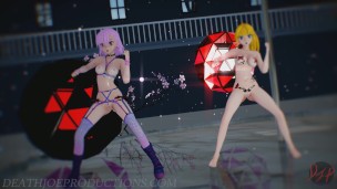 MMD R18 Nude Pink Misaka And Aylin - Elect 1097