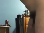 Lotion all over my naked body. And making my cock super hard 