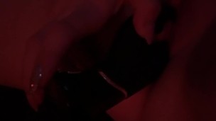 Chubby teen cums using her black rabbit for the first time 