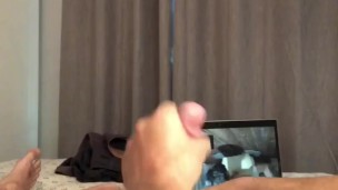 Solo male masturbation, slow motion cumshot