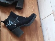 Cum on her ankle boots
