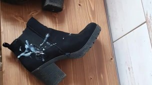 Cum on her ankle boots