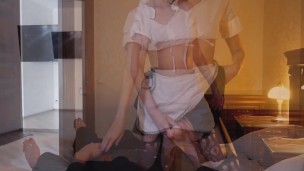 Femdom Horny Maid Fucks Her Boss's Ass with Strap On
