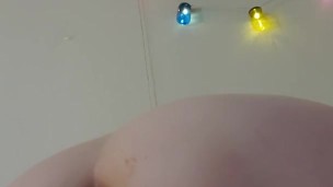 Playing with my new large dildo
