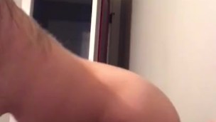 Cute college girl fucks dildo before class
