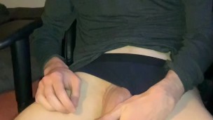 Stroking my cock until it grows