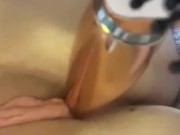 Tight Petite 21 Year Old Fucks Herself With a Hair Brush