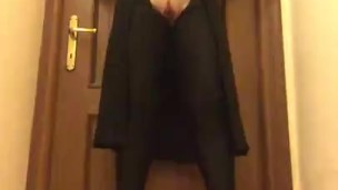 siliconekayt masturbates her pussy