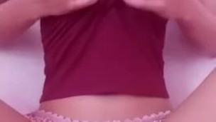 asian teen teasing body and rubbing pussy