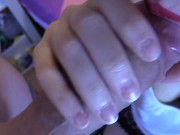 She sucks my dick till I cum in her mouth while her parents are next room. Nik Forberg w/ Aizen 15/16