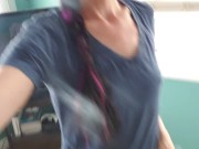 Humping My Pee Towel In My Living Room...Look at the TV ;) 1/16