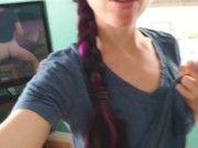 Humping My Pee Towel In My Living Room...Look at the TV ;) 2/16