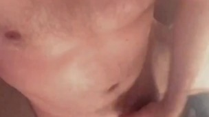 Amateur male stroking, moaning and cumming