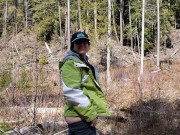 Rear View Outdoor Piss On A Log 5/16