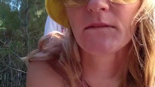 Kinky Selfie - Quick fuck in the forest. Blowjob, Ass Licking, Doggystyle, Cum on face. Outdoor sex