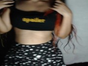 Kneeling in bed tossing hair 16/16