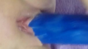 Inflatable dildo masturbation for my boyfriend while he is away