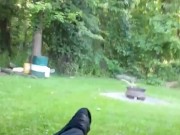 jerkin cock outside, I couldn't resist, she knows who she is ;) moan and cuss while I drain my load