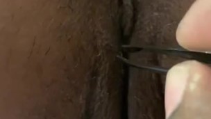 Fat juicy pussy and ass gets plucked like a chicken