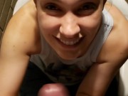 Outdoor handjob and cum on her face 9/16