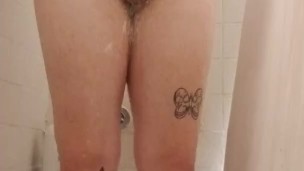 Chubby Trans femme takes a shower ;)