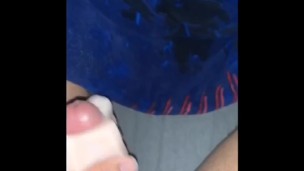 Teen plays with his new fleshlight