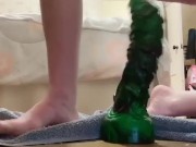 Myra fucks and stretches her ass trying out some new toys.  
