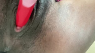 Playing with my clit ring in squirting everywhere