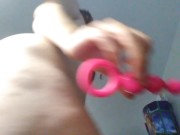 LOUD Screaming PAWG SOLO ANAL Gspot Orgasm New Small BUTT Toy! Real First Time! Girl Cums HARD! 2/16
