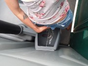 POV Standing Piss Practice At The Porta John Urinal 11/16